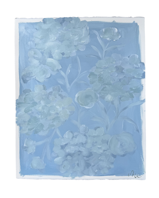 16 x 20 Floral Study Blues I