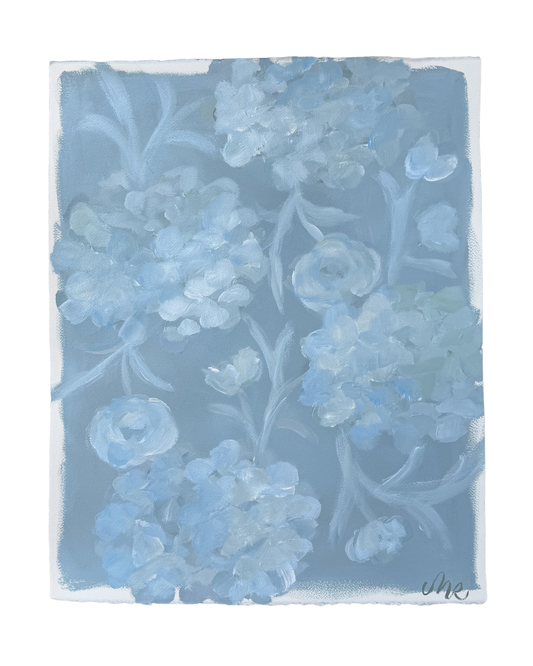 16 x 20 Floral Study Blues II